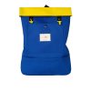 Water-resistant backpack in electric blue/yellow